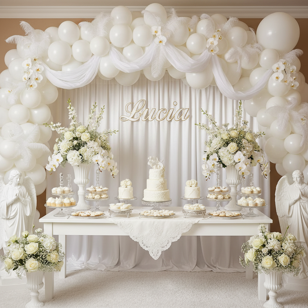 Kit Battesimo Lucia total white luxury